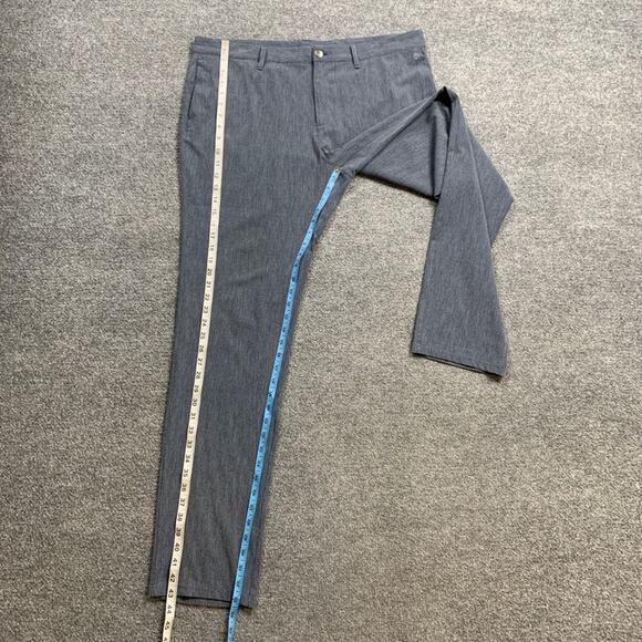 Adidas Pants Mens 36 Cloudy Blue Crosshatch Tapered Lightweight Stretch Golf - Picture 8 of 13